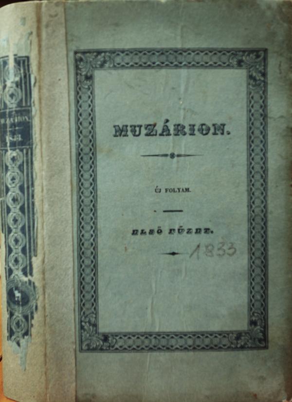 MUZÁRION. Új folyam. Első füzet.