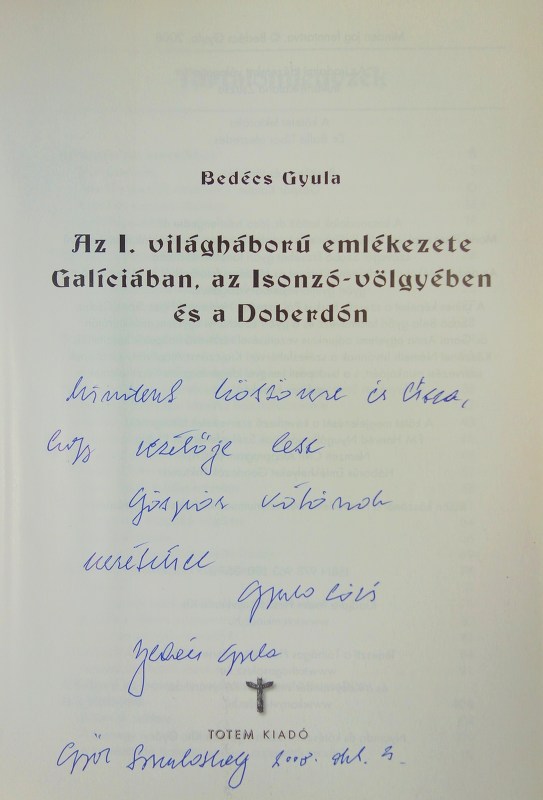 BEDÉCS, Gyula: Az I. világháború emlékezete.