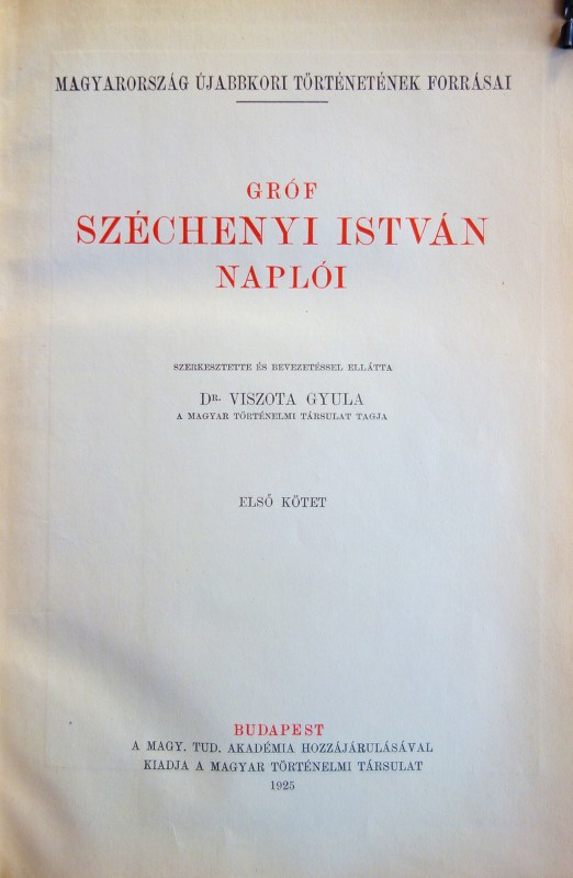 Gróf Széchenyi István naplói I-VI. (Teljes)