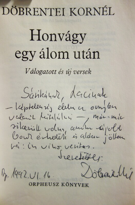 DÖBRENTEI Kornél: Honvágy egy álom után
