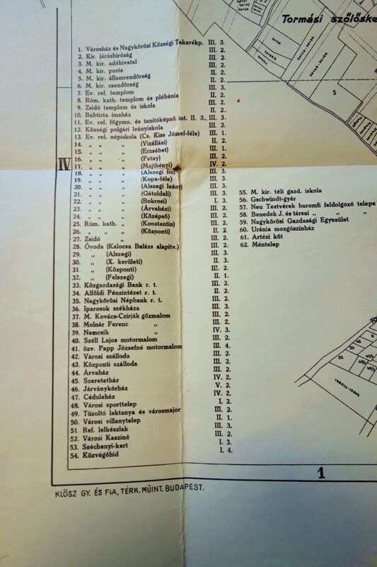NAGYKŐRÖS VÁROS BELTERÜLETÉNEK TÉRKÉPE