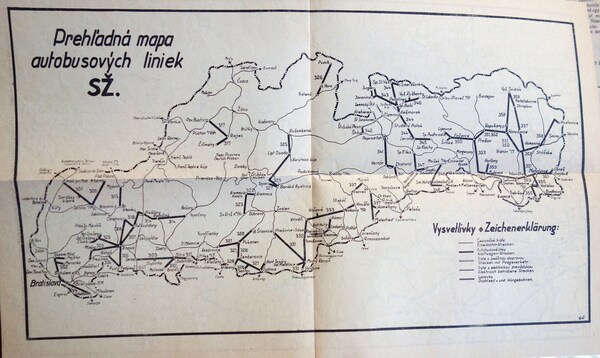Úradny cestovny poriadok pre zeleznicnú a autobusovú ...1943
