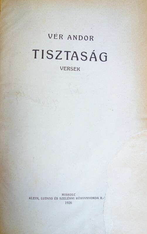Vér Andor: Tisztaság.