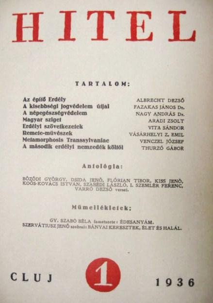 HITEL. Nemzetpolitikai Szemle. 1936-1942.