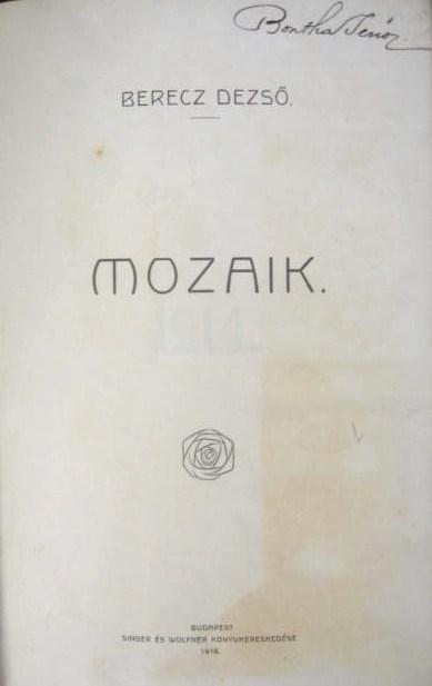 BERECZ Dezső: Mozaik.