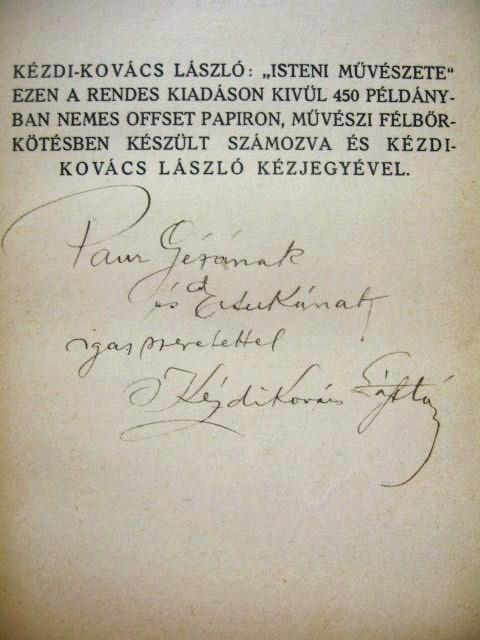KÉZDI-KOVÁCS László: Isteni művészet.