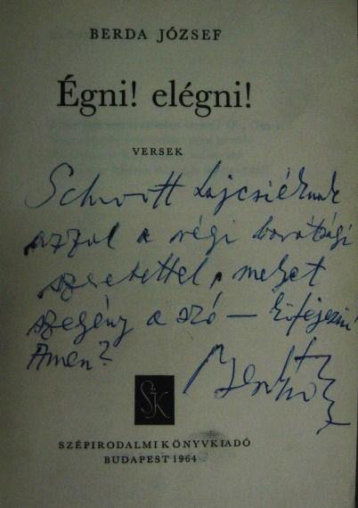 BERDA József: Égni! elégni!