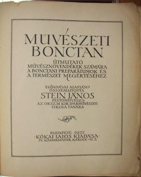 STEIN János: Művészeti bonctan.