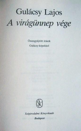 GULÁCSY Lajos: A virágünnep vége.