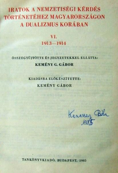 Iratok a nemzetiségi kérdés történetéhez Magyarországon...