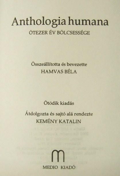 HAMVAS Béla művei 1-21. kötet