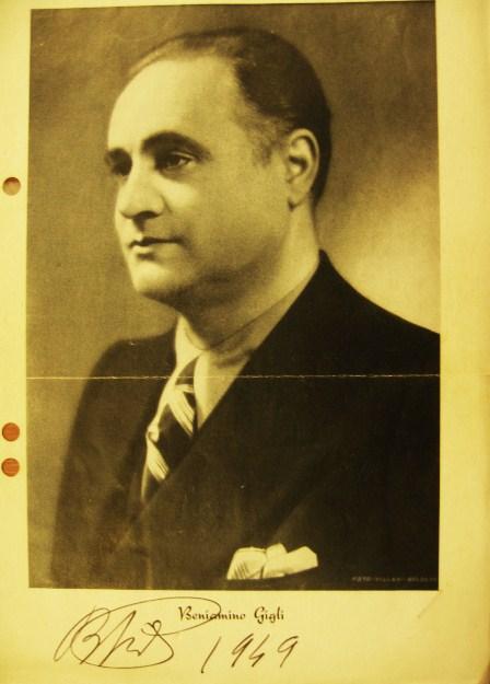 BENIAMINO GIGLI Dal-és áriaest műsorlap. Dedikált!