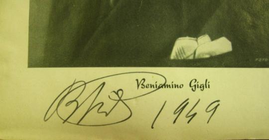 BENIAMINO GIGLI Dal-és áriaest műsorlap. Dedikált!