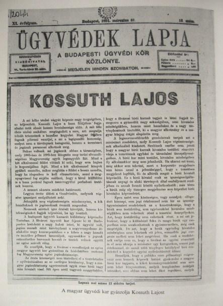 SIK Ferenc, dr (összeáll): Kossuth Lajos, az ügyvéd.