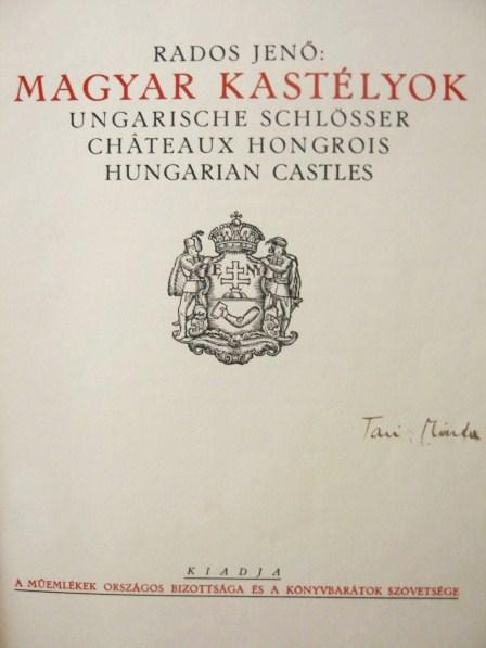 RADOS Jenő: Magyar kastélyok.