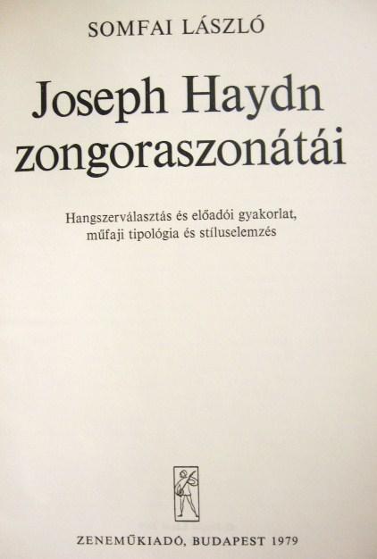 SOMFAI László: Joseph Haydn zongoraszonátái.