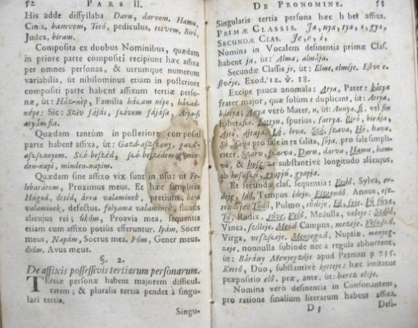 PERESZLÉNYI, Paulo (Pál): Grammatica linguae ungaricae.