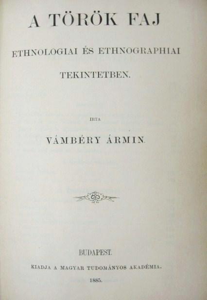VÁMBÉRY Ármin: A török faj.
