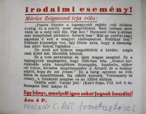 PUSZTA Sándor: Rapszódiák könyve.
