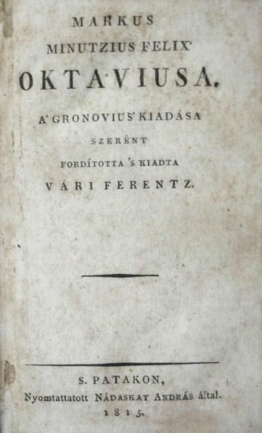 Markus Minutzius Felix Oktaviusa.