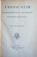 ANDRÁSSY Gyula,gróf: A magyar állam fönmaradásának ...