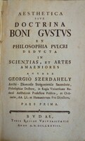 SZERDAHELY, Georgio (György): DOCTRINA BONI GUSTUS I-II.