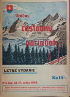 Úradny cestovny poriadok pre zeleznicnú a autobusovú ...1943