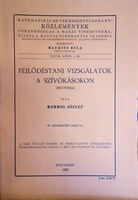 Kormos József: Fejlődéstani vizsgálatok a szívókásokon