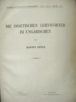 SKÖLD,Hannes: Die Ossetischen Lehnwörter im Ungarischen.