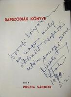 PUSZTA Sándor: Rapszódiák könyve.