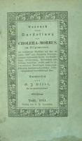 UFFER, G.J: Versuch einer Darstellung der Cholera-Morbus ...
